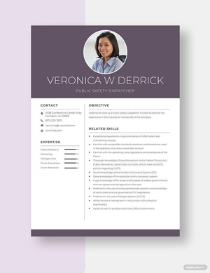 Public Safety Dispatcher Resume