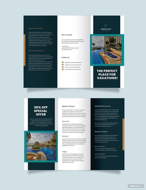 Resort Promotional Tri-Fold Brochure Template