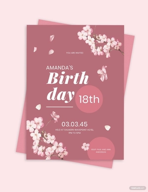 18th Birthday in Rose Gold Template