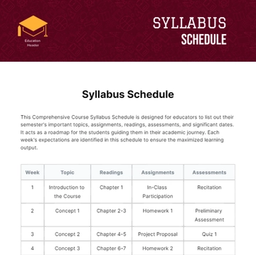 Free Syllabus Schedule Template to Edit Online