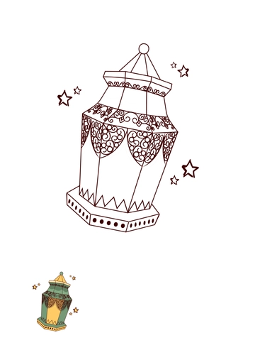 Free Ramadan Lantern Coloring Page Template to Edit Online