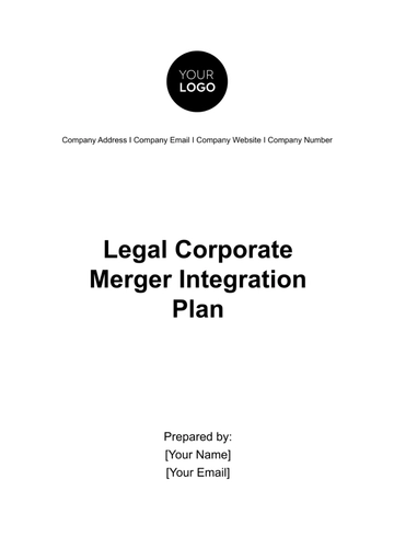 Free Legal Corporate Merger Integration Plan Template to Edit Online