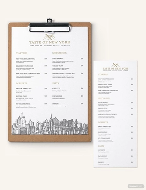 Dinner Menu Board Template