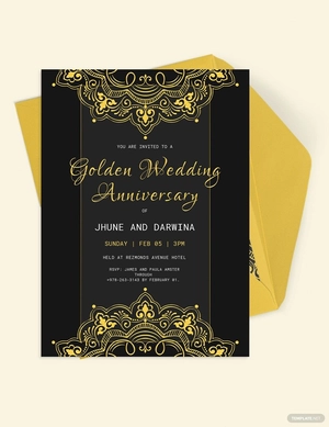 Golden Wedding Anniversary Template