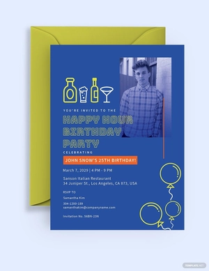 Happy Hour Birthday Party Invitation Template