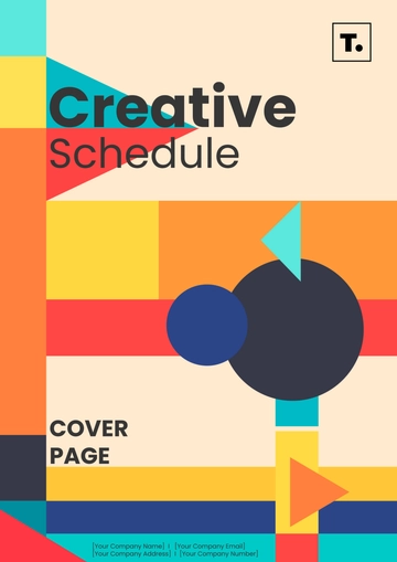 Free Creative Schedule Cover Page Template to Edit Online