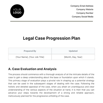 Free Legal Case Progression Plan Template to Edit Online