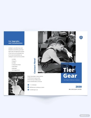 Auto Repair Mechanic Bi-Fold Brochure Template