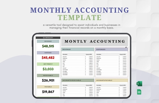 Monthly Accounting Template