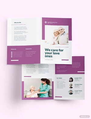 Elder Care & Nursing Home Bi-Fold Brochure Template