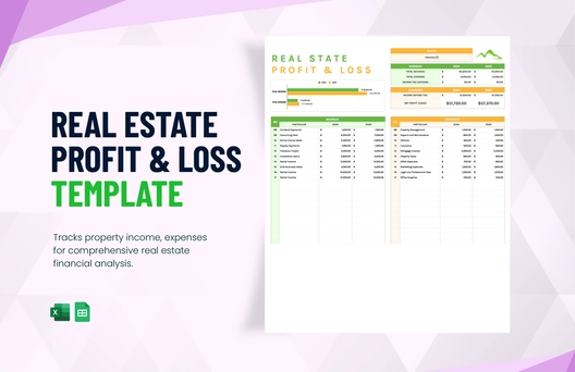Real Estate Profit and Loss Template Real Estate Profit and Loss Template