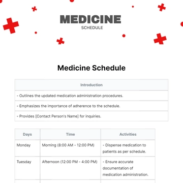 Free Medicine Schedule Template to Edit Online
