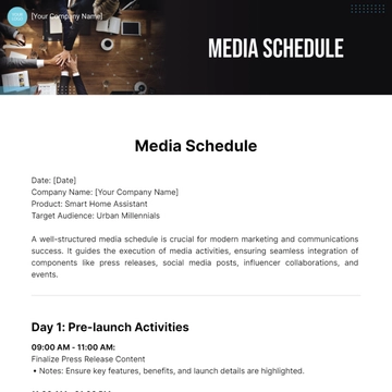 Free Media Schedule Template to Edit Online