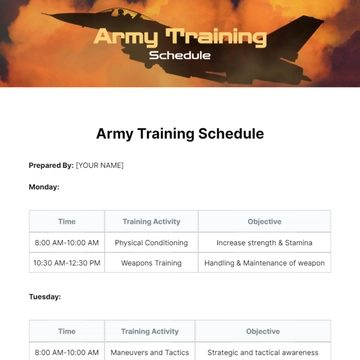 Free Army Training Schedule Template to Edit Online