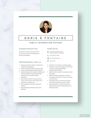 Public Information Officer Resume