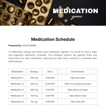 Free Medication Schedule Template to Edit Online