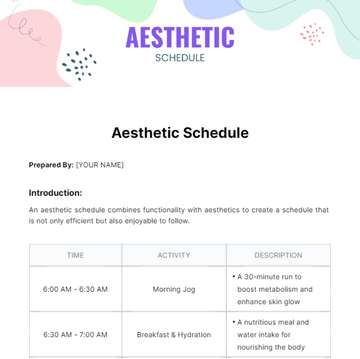 Free Aesthetic Schedule Template to Edit Online