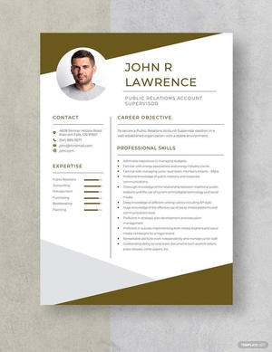 Public Relations Account Supervisor Resume