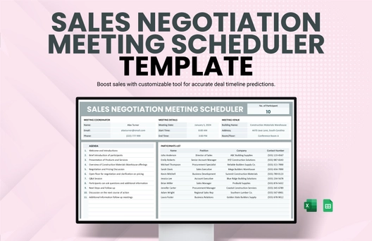 Sales Negotiation Meeting Scheduler Template Sales Negotiation Meeting Scheduler Template
