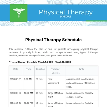 Free Physical Therapy Schedule Template to Edit Online