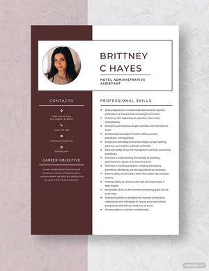 Hotel Administrative Assistant Resume
