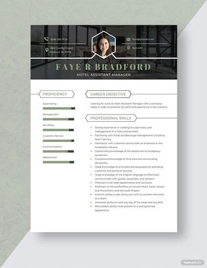 Hotel Assistant Manager Resume