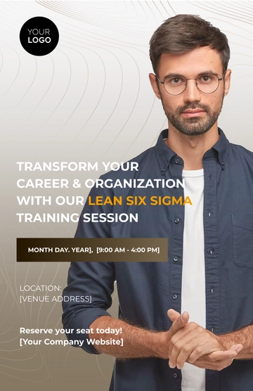 Free Lean Six Sigma Training Session Poster Template to Edit Online