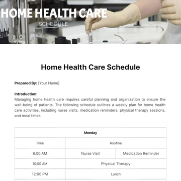 Free Home Health Care Schedule Template to Edit Online