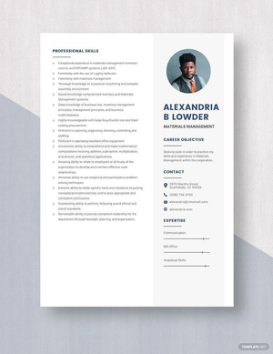 Materials Management Resume