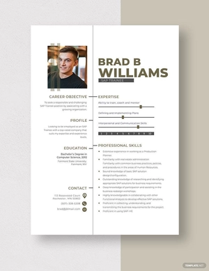 SAP Trainee Resume