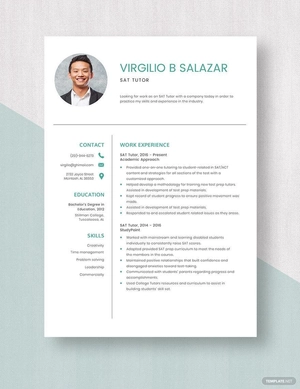 SAT Tutor Resume