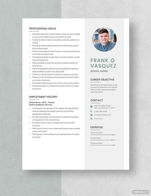 School Nurse Resume