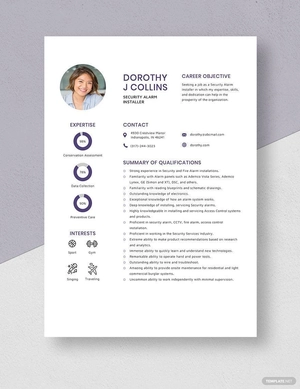 Security Alarm Installer Resume