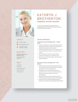 Commercial Account Manager Resume
