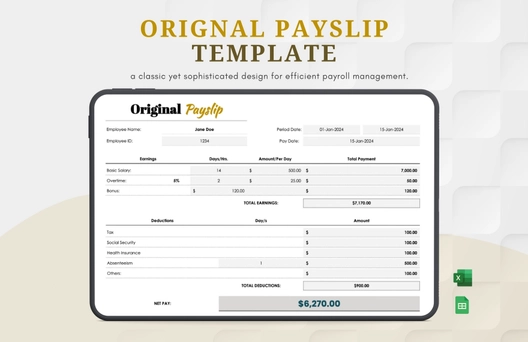 Orignal Payslip Template