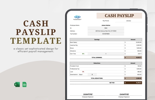 Cash Payslip Template