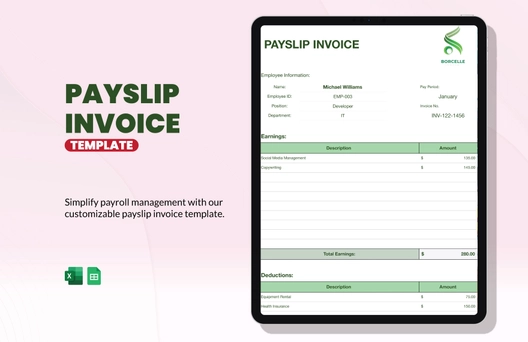 Payslip Invoice Template