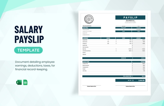 Salary Payslip Template Salary Payslip Template