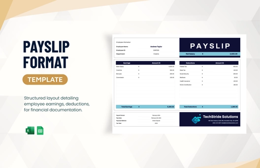 Payslip Format Template