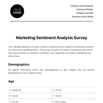 Free Marketing Sentiment Analysis Survey Template to Edit Online
