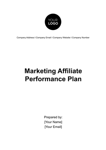 Free Marketing Affiliate Performance Plan Template to Edit Online