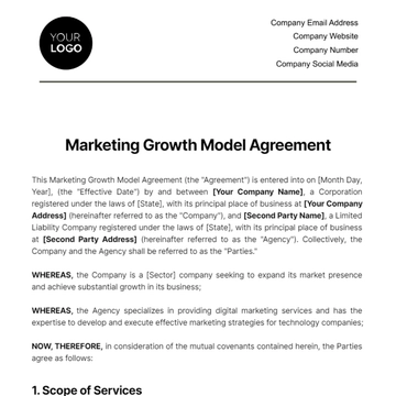 Free Marketing Growth Model Agreement Template to Edit Online