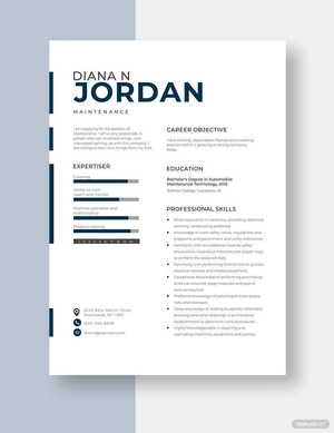 Maintenance Resume