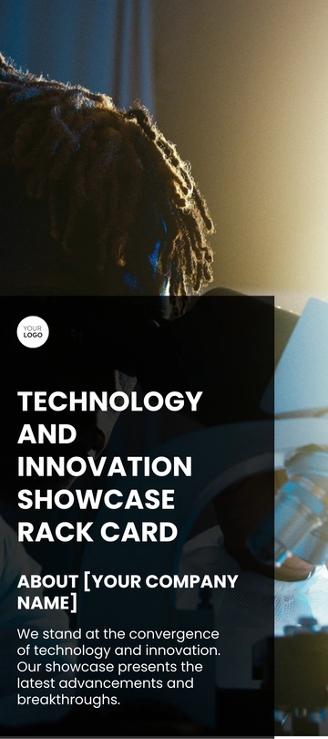 Free Technology and Innovation Showcase Rack Card Template to Edit Online