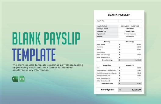 Blank Payslip Template
