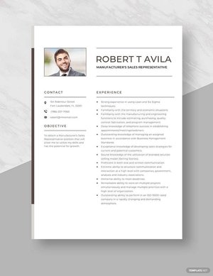 Manufacturer's Sales Representative Resume