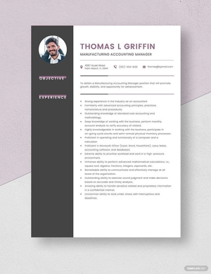 Manufacturing Accounting Manager Resume