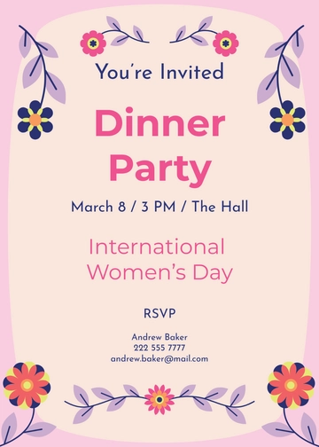 Free Women's Day Invitation Template to Edit Online Free Women's Day Invitation Template to Edit Online
