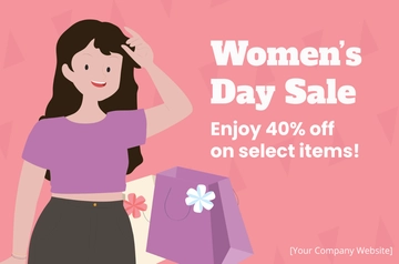 Free Women's Day Sale Banner Template to Edit Online