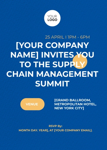 Free Supply Chain Management Summit Invitation Card Template to Edit Online
